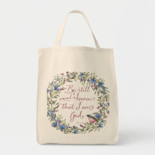 Bolso De Tela Be Still and Know - Salm 46:10