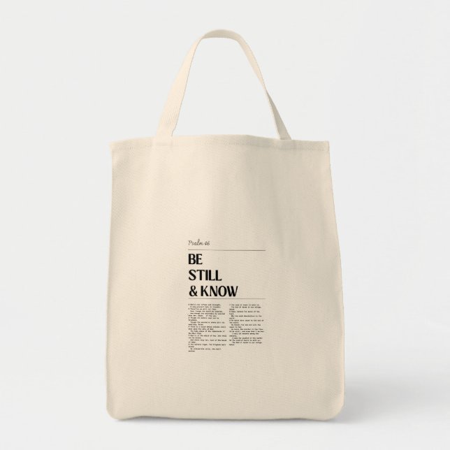Bolso De Tela Be Still Psalm 46 Faith Grocery Bag (Frente)