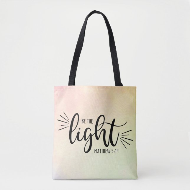 Bolso De Tela Be the Light Matthew 5:14 (Anverso)