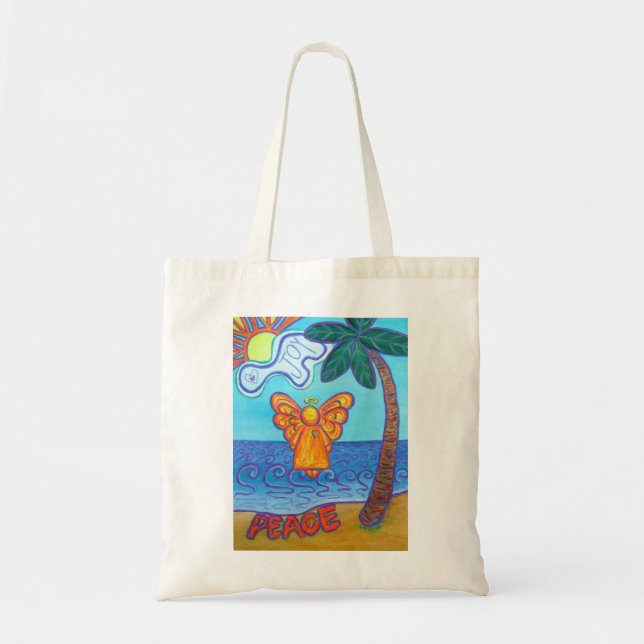 Bolso De Tela Beach Angel Peace and Joy Art Tote Bags (Frente)