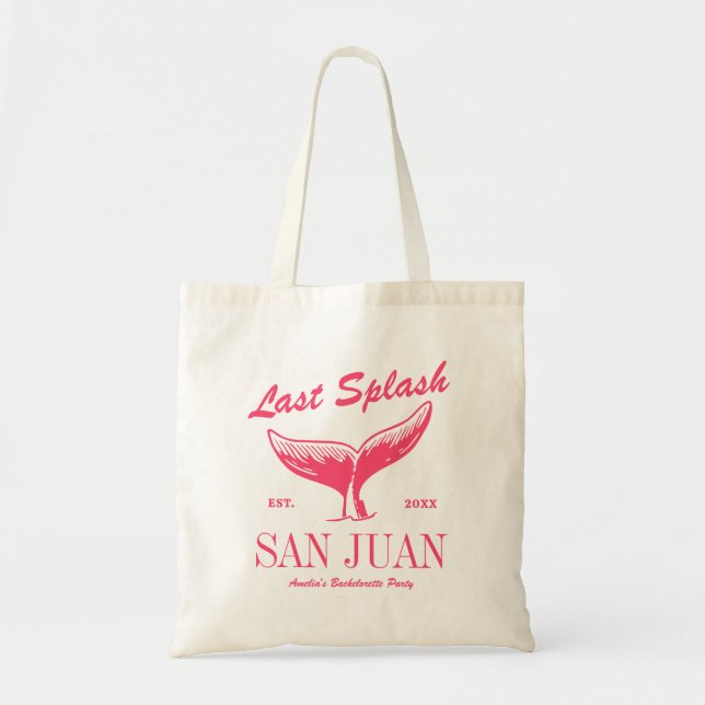 Bolso De Tela Beach Bachelorette Party Mermaid Tail Last Splash (Frente)