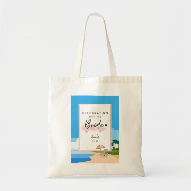 Bolso De Tela Beach Bachelorette Party personalizado (Frente)