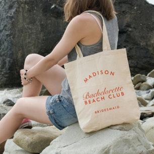 Bolso De Tela Beach Bachelorette Retro Moderno Personalizado