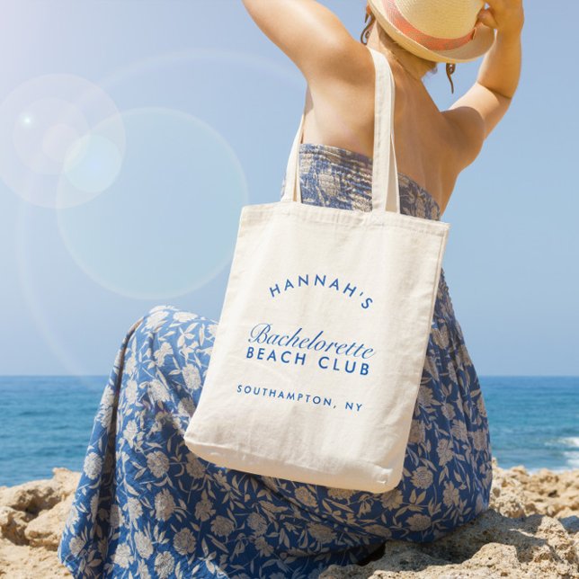 Bolso De Tela Beach Bachelorette Retro Moderno Personalizado (Beach Bachelorette Retro Modern Personalized Tote Bag)