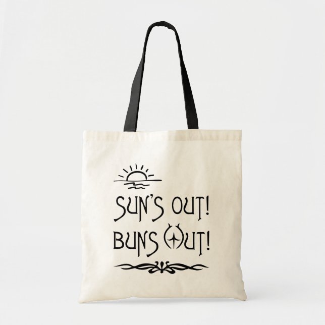 Bolso De Tela Beach Bum's, Sun's Out, Buns Out (Frente)