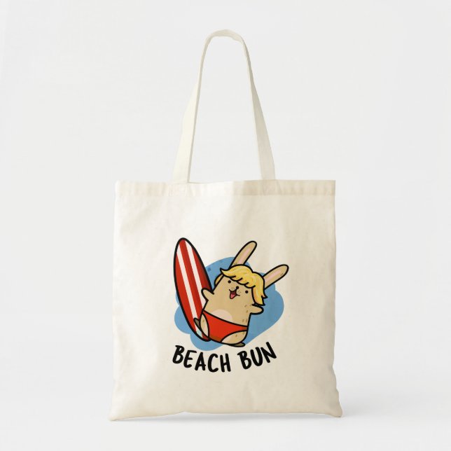 Bolso De Tela Beach Bun Funny Bunny Pun (Frente)