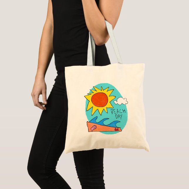 Bolso De Tela "Beach Day" Budget Tote Bag (Anverso (producto))