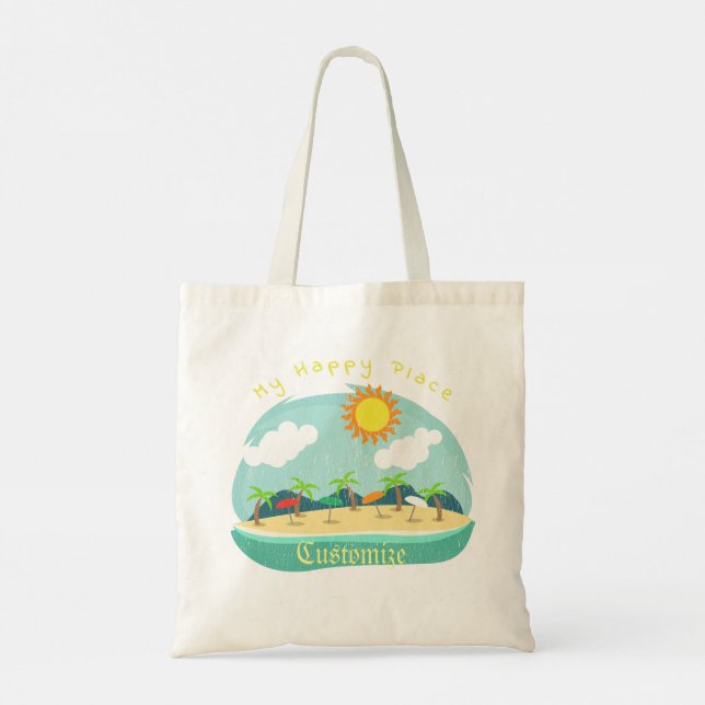 Bolso De Tela Beach Happy Place Thunder_Cove (Reverso)