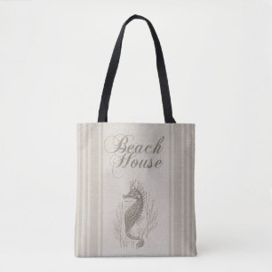 Bolso De Tela Beach House Seahorse Seashore