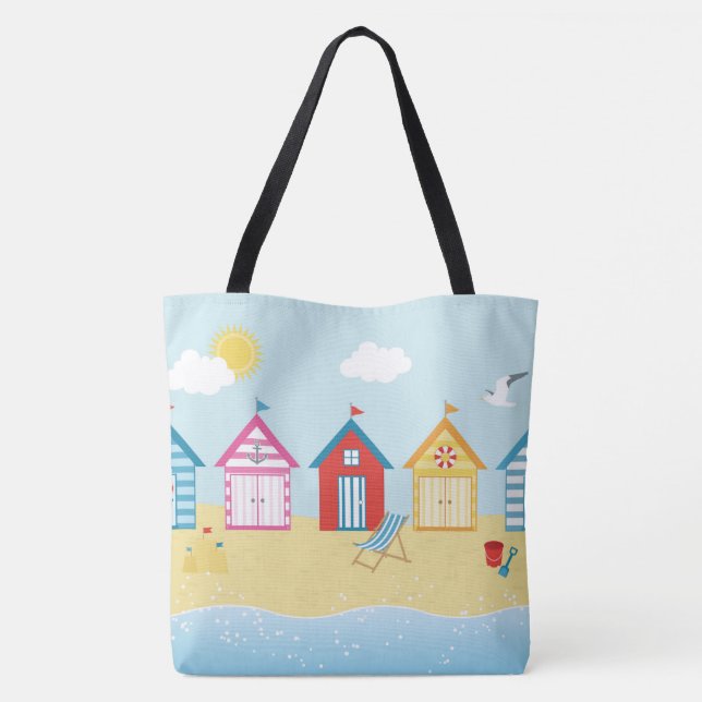 Bolso De Tela Beach Huts Tote Bag (Reverso)