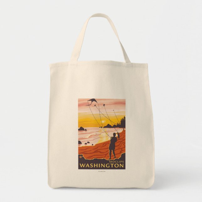 Bolso De Tela Beach & Kites - Moclips, Washington (Frente)