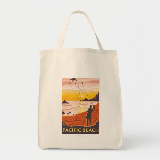Bolso De Tela Beach & Kites - Pacific Beach, Washington (Frente)