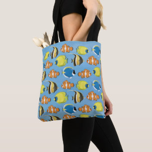 Bolso De Tela Beach Ocean Tropical Sea Life Estilo Cuto