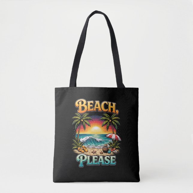 Bolso De Tela Beach, Please (Anverso)