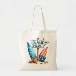 Bolso De Tela "Beach Please" Beach Tote Bag