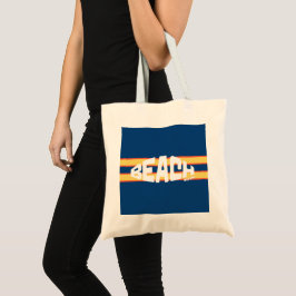 Bolso De Tela Beach Please Striped Blue and Yellow Beach Toalla