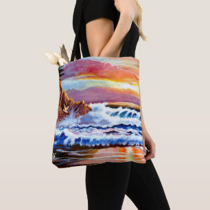 Bolso De Tela Beach Sunrise Tote Bag