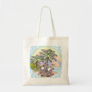 Bolso De Tela Beach Sunset Flamingo