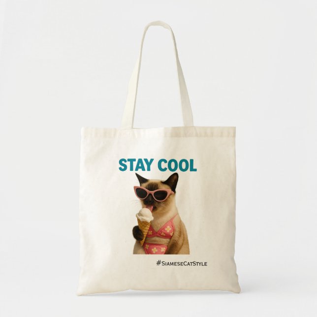 Bolso De Tela Beach themed for Siamese Cat lovers (Frente)
