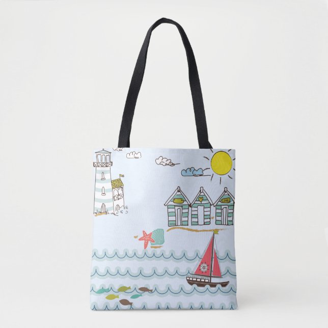 Bolso De Tela Beach Tote Bag (Anverso)