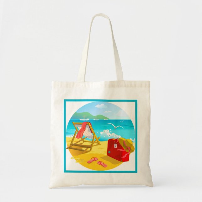 Bolso De Tela Beach Tote Bag (Frente)