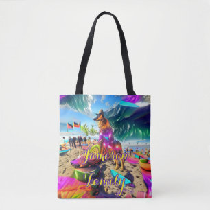 Bolso De Tela Beach Tote Bag Family Pastor Alemán