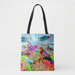 Bolso De Tela Beach Tote Bag Family Pastor Alemán