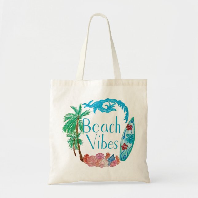Bolso De Tela Beach Vibes Tote Bag (Frente)