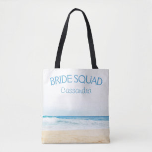 Bolso De Tela Beach Wedding Nombre de la dama de honor Tote Bag
