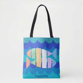 Bolso De Tela Beacht Double Fish Abstract Design Tote Bag