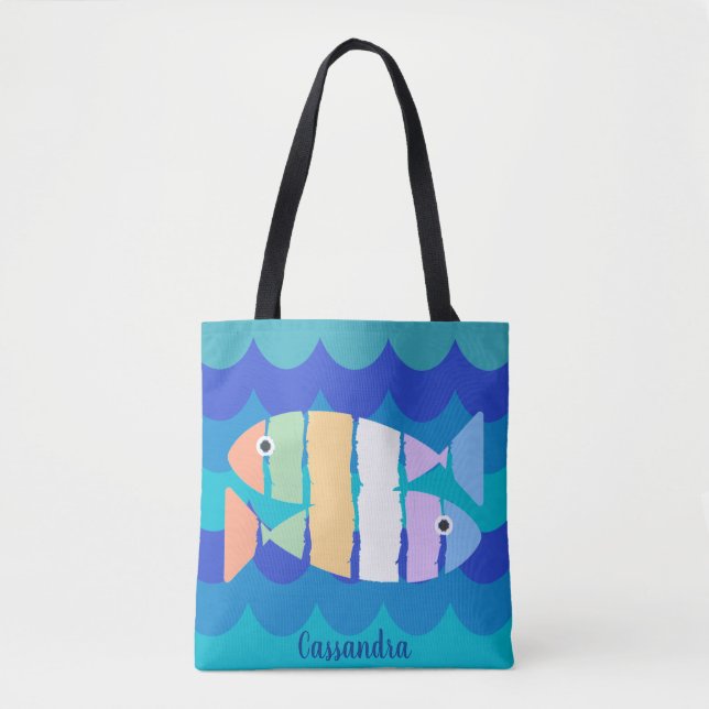 Bolso De Tela Beacht Double Fish Abstract Design Tote Bag (Anverso)