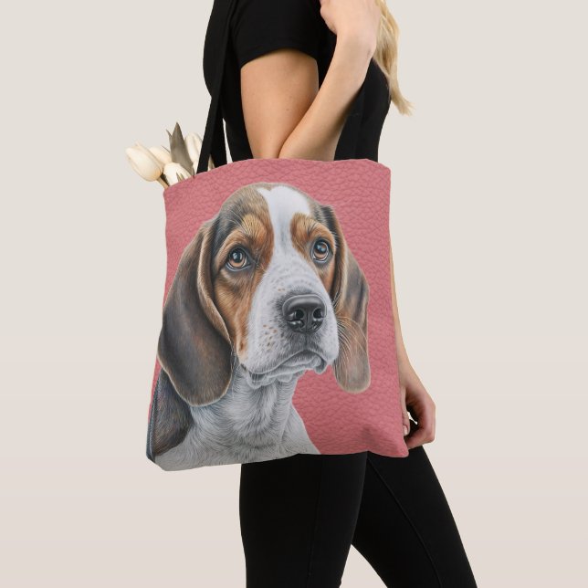 BOLSO DE TELA BEAGLE BEAGLE BEAUTIFUL BROWN Y WHITE (Detalle)