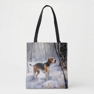 Bolso De Tela Beagle Deja que nieve Navidad