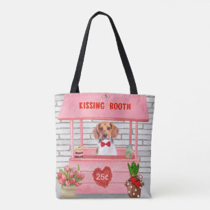 Bolso De Tela Beagle Dog El día de San Valentín Kissing Booth