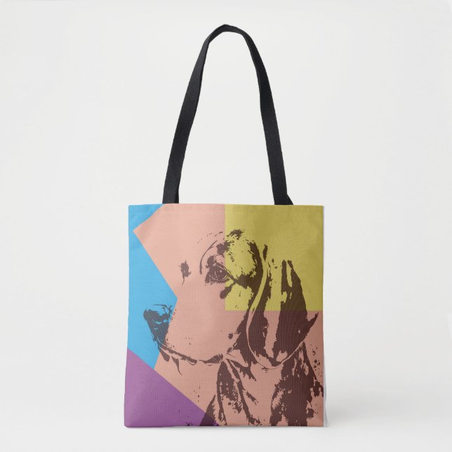 Bolso De Tela Beagle efecto de arte pop (Anverso)