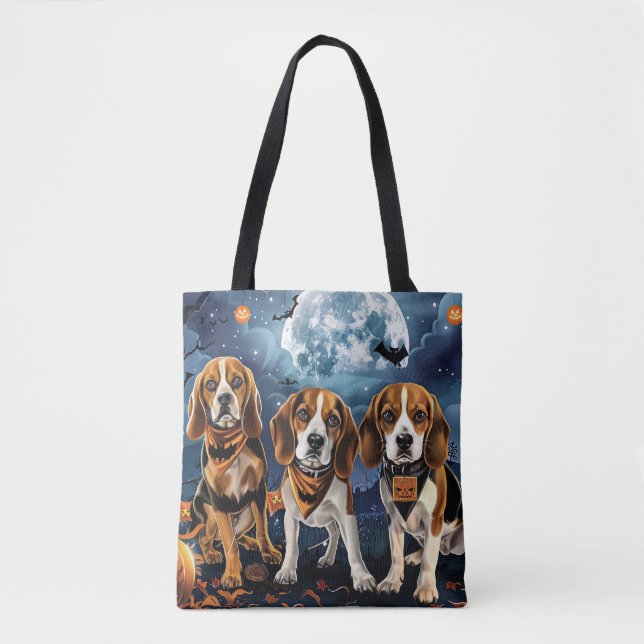 Bolso De Tela Beagle Halloween Spooky (Anverso)