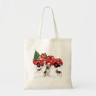 Bolso De Tela Beagle montando camión rojo navidad navidad navid
