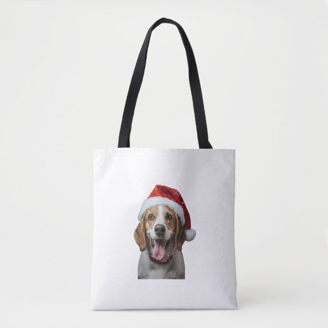 Bolso De Tela Beagle Navidades (Anverso)