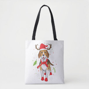 Bolso De Tela Beagle Navidades regalo de Navidades divertidos