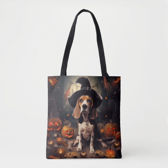 Bolso De Tela Beagle Pumpkins Halloween Scary (Anverso)