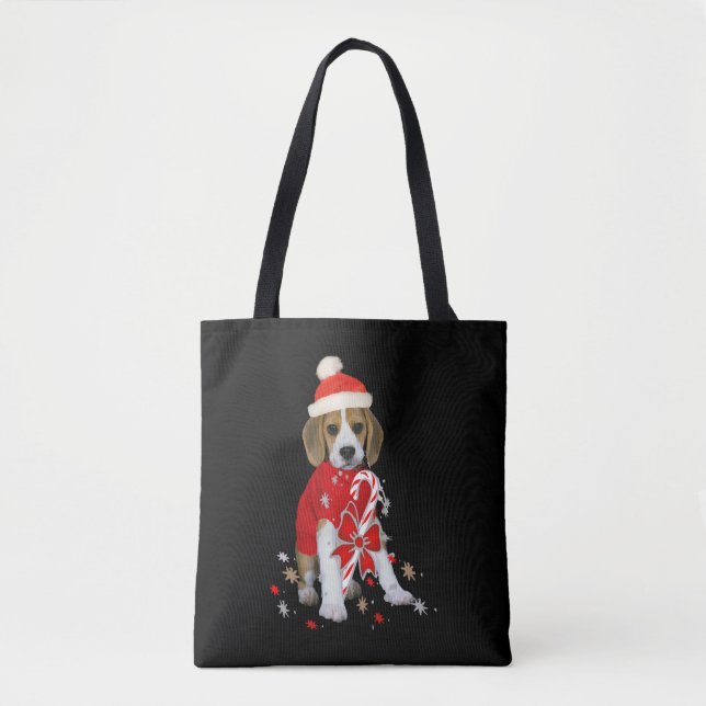 Bolso De Tela Beagle Puppy Navidades Baby Bodysuit (Anverso)