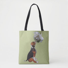 Bolso De Tela Beagle Puppy Olor Rosa Blanca