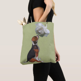 Bolso De Tela Beagle Puppy Olor Rosa Blanca