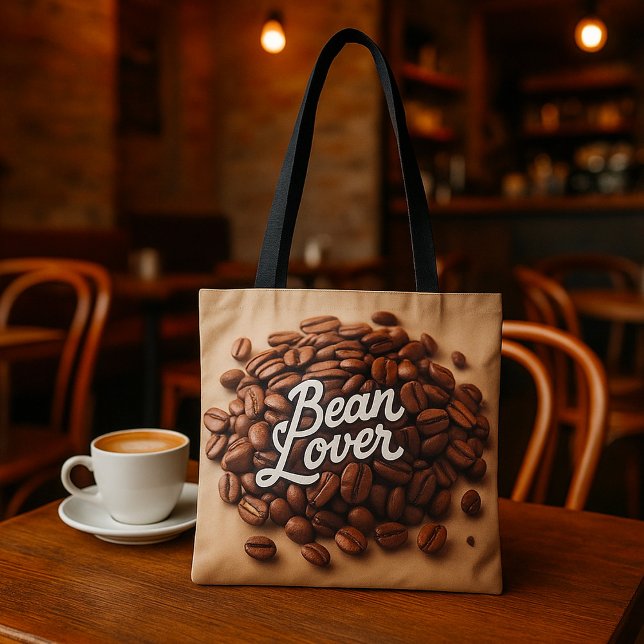 Bolso De Tela Bean Lover café frijol estético (Subido por el creador)