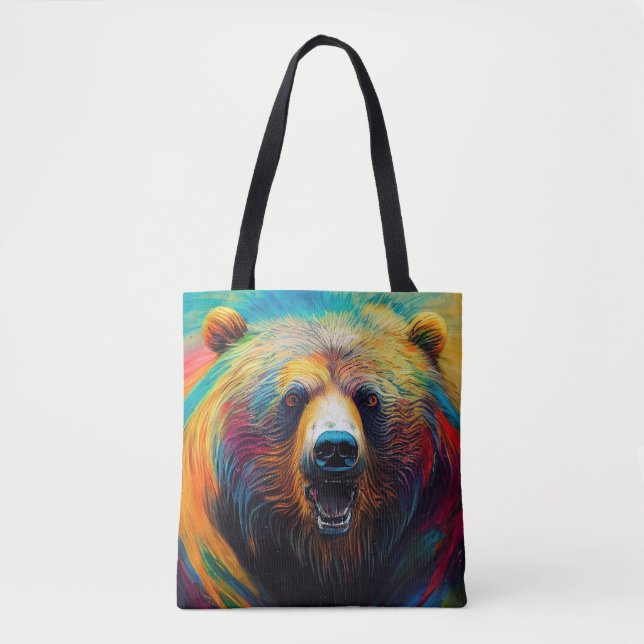 Bolso De Tela Bear Grizzly Animal Discovery Adventure Nature Pla (Anverso)