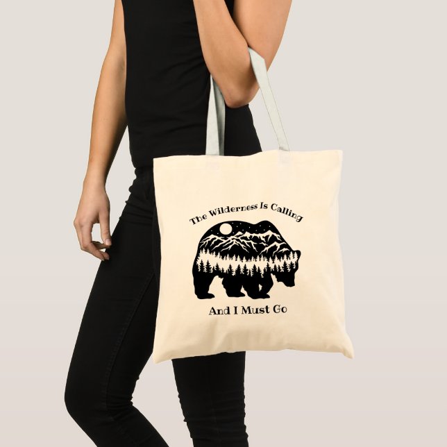 Bolso De Tela Bear Mountains Wilderness Camping Senderismo Avent (Anverso (producto))
