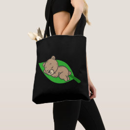 Bolso De Tela Bear on a Leaf Tote