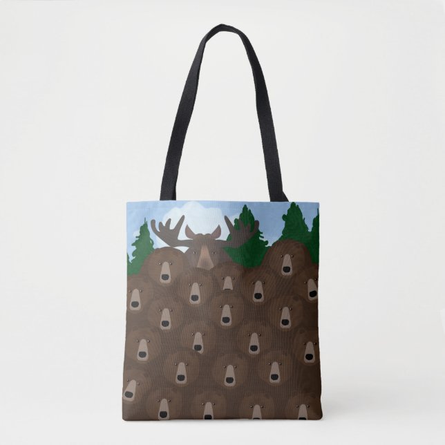 Bolso De Tela Bears Bears Bears Allover Tote (Anverso)