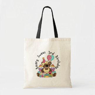 Bolso De Tela Beary Sweet 3er cumpleaños camisetas y regalos