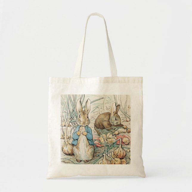 Bolso De Tela Beatriz Potter Peter Rabbit Y Benjamin Bunny (Frente)